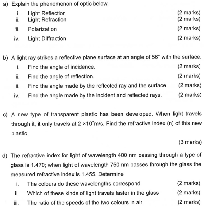 physics assignment questions
